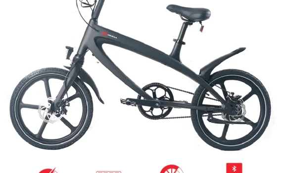 Official Carbon Black E-Bike with Built-in Speakers & Bluetooth (Range up to 60km) Fast, Lightweight, & High-Tech Electric Bicycle