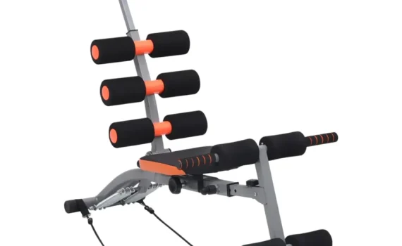 vidaXL L-shaped Abdominal Trainer with Elastic Strings | Total Body Workout Machine, Adjustable & Durable Fitness Equipment