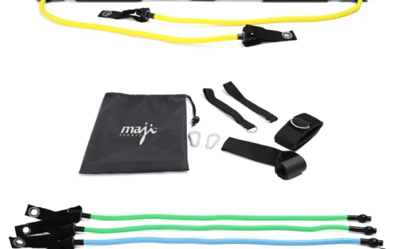 Maji Sports Portable Exercise Bar with Resistance Bands – Full Body Workout, Durable, Lightweight, Easy to Use – Ideal for Home Gym & Travel