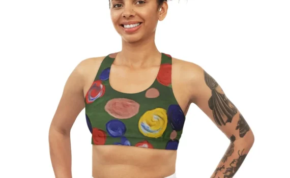 Get Stylishly Comfy and Supported with the Seamless Sports Bra (AOP)