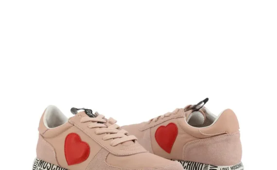 Pink Heart Sneakers by Love Moschino – Stylish & Comfortable Italian Designer Shoes