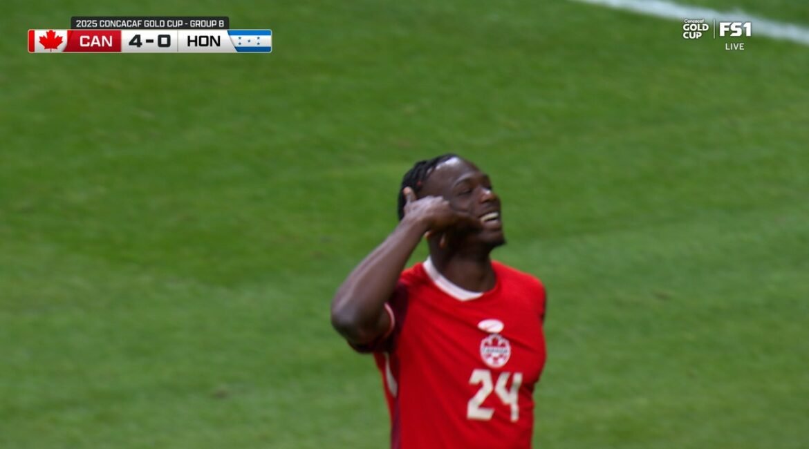 Promise David scores in the 75' to put Canada up 5-0 over Honduras 2 b484o9jnnrfsncwi