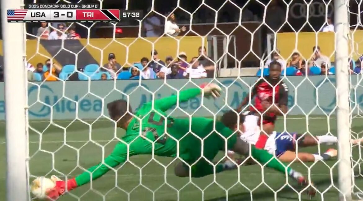 USMNT's Matt Freese with a crucial touch to keep a shot out of the net 2 n8b4vcnvlzrcwmpd