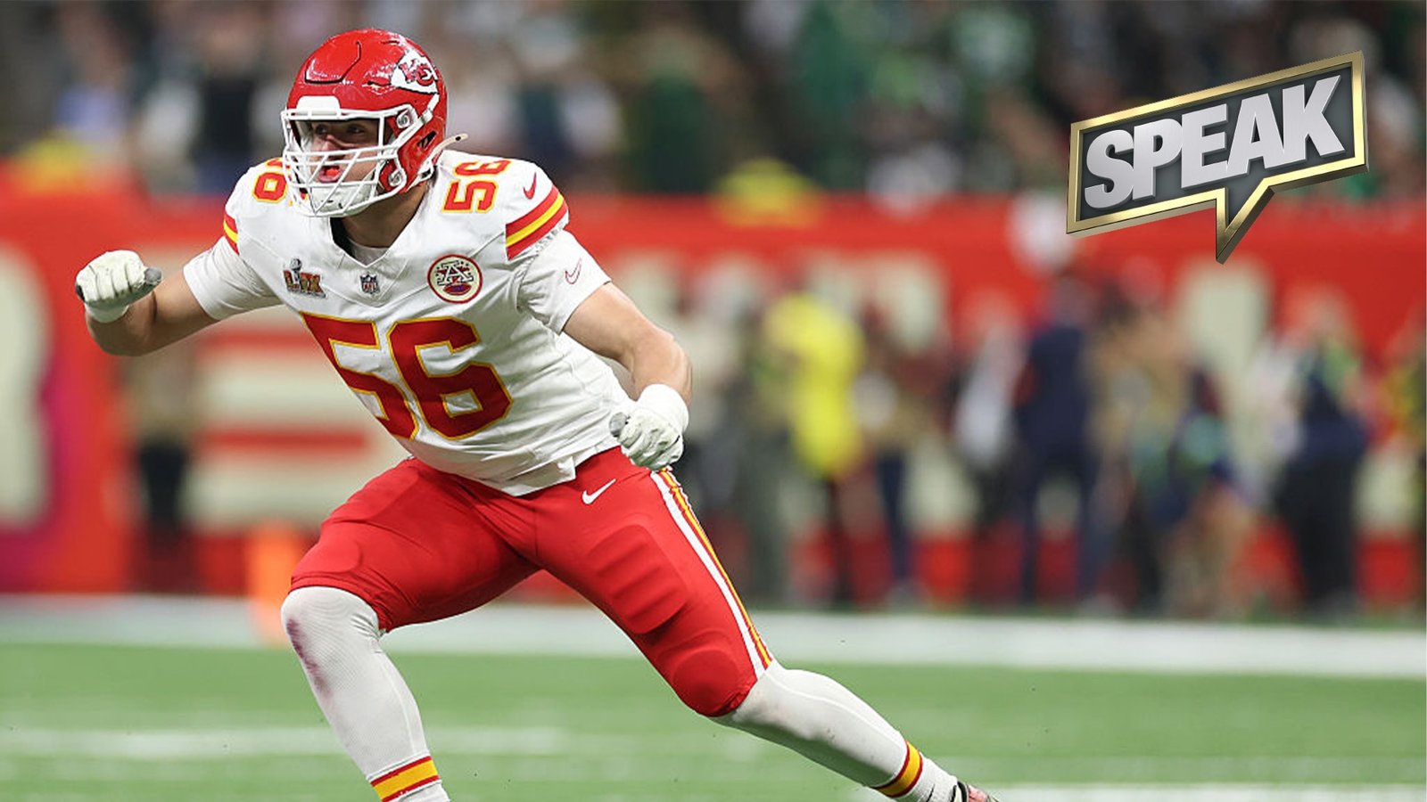 George Karlaftis dives into the urge to sack Tom Brady