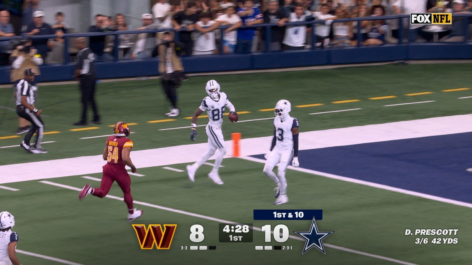 Dak Prescott finds CeeDee Lamb for 74-yard TD, extending Cowboys' lead over Commanders | NFL Highlights