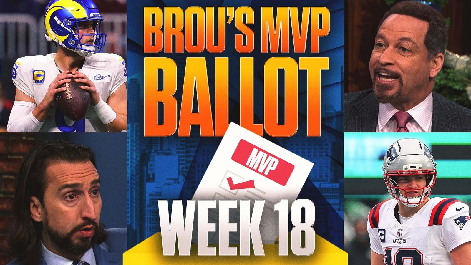 Maye and Stafford duel on top of Brous Week 18