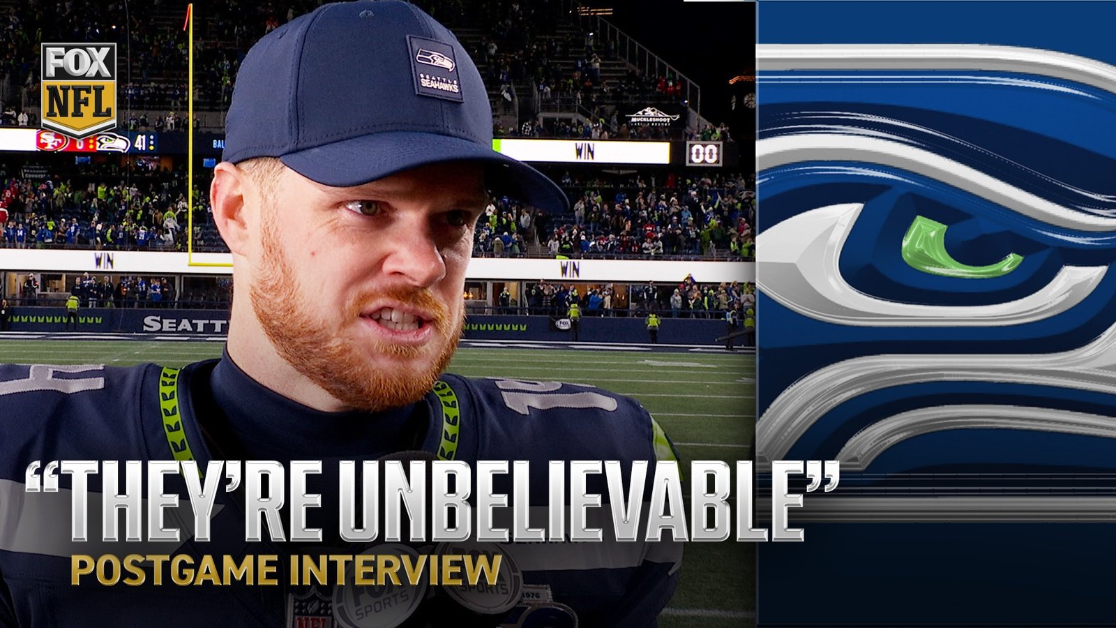 Sam Darnold on getting FIRST playoff win Credits Defense in