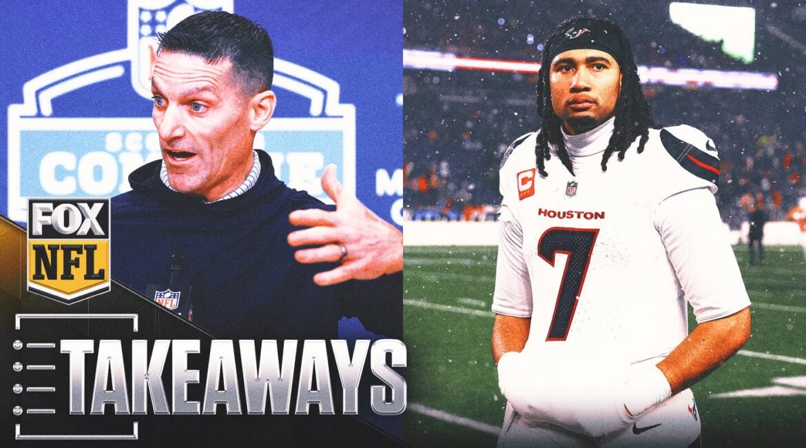 4 Takeaways From Day 1 of the 2026 NFL Scouting Combine 2 nick caserio cj stroud takeaways