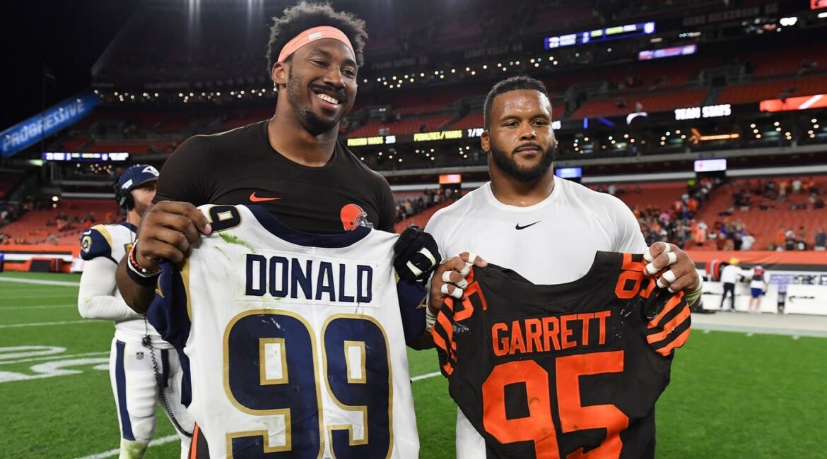 Aaron Donald On Returning To Rams Post Myles Garrett Trade: ‘It Got Me Thinking’ 2 donald garrett