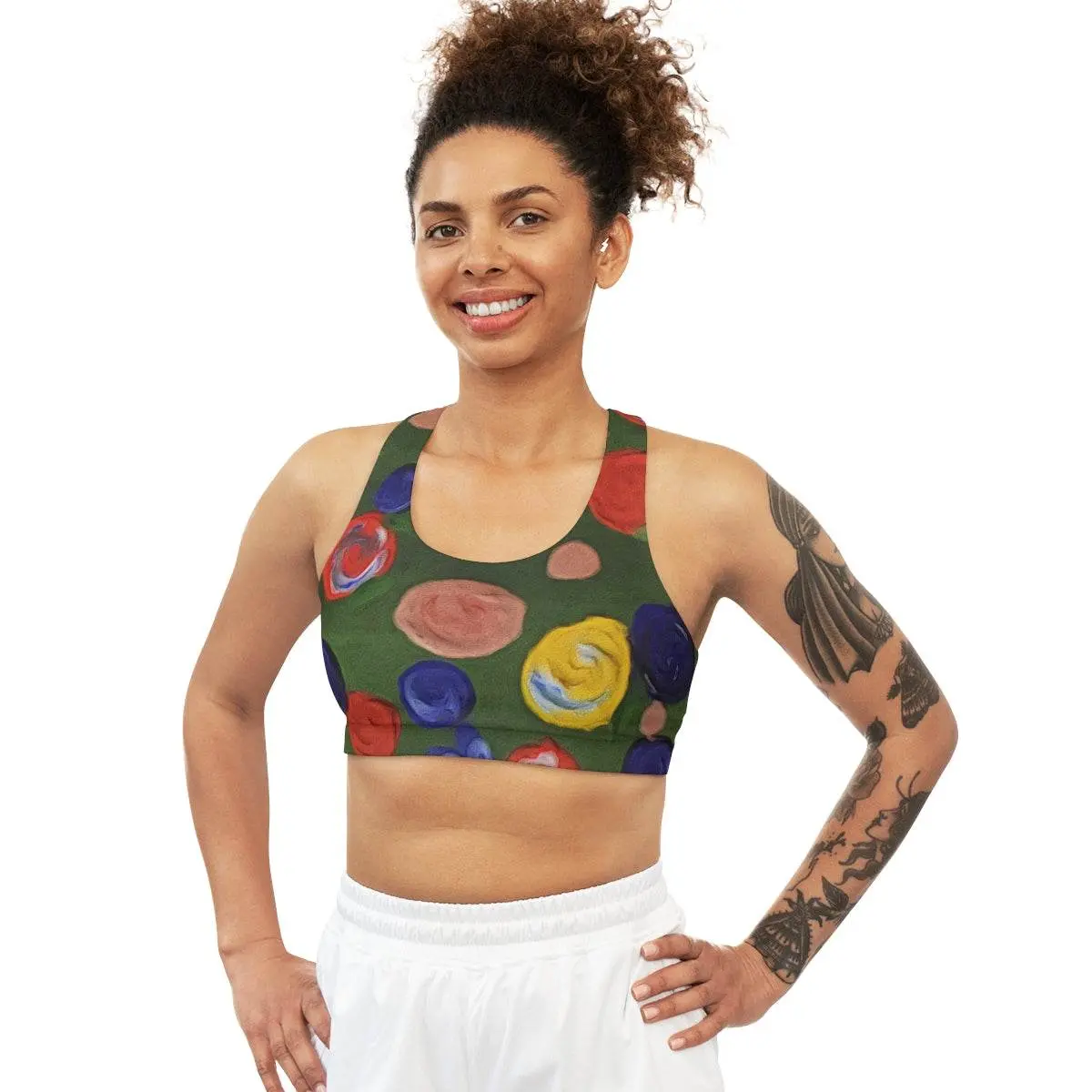 Get Stylishly Comfy and Supported with the Seamless Sports Bra (AOP) 1 83182575 large