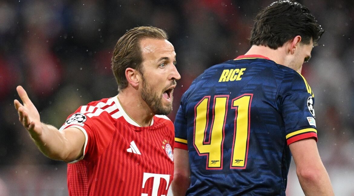 ‘Just Not Enough’: Harry Kane’s Goal, Assist Can’t Lift Bayern Past Arsenal 4 kane and rice